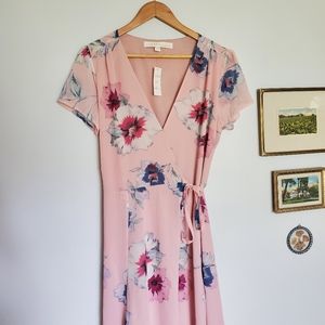 BHLDN Calypso floral wrap dress